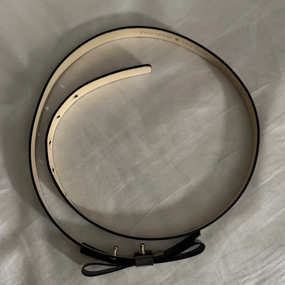 Kate Spade Dark Gray Leather Bow Belt - Picture 3 of 8